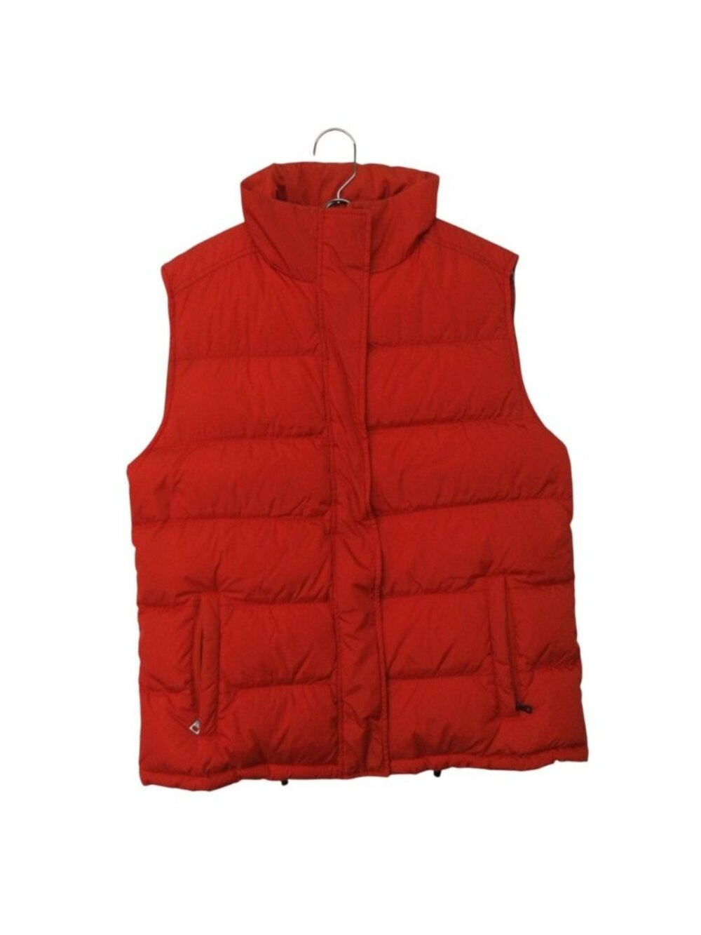 Prada Sports Down Vest Rubber Logo Duck Outer Zip Up Sleeveless High Neck Orange